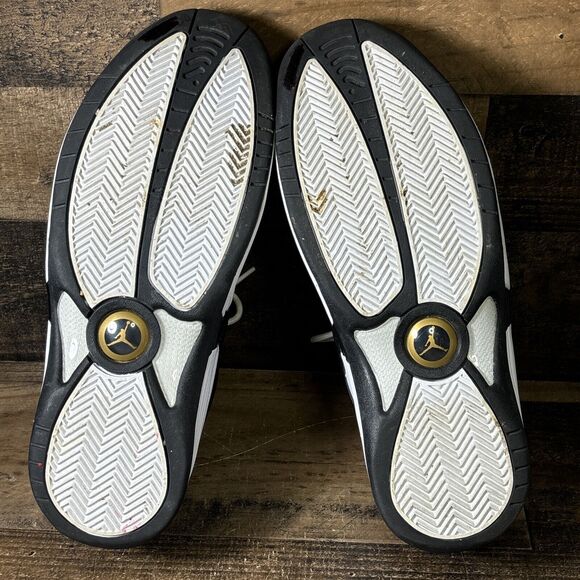 Nike Jordan Jumpman Team 1 White Black Gold CZ9171-101 Basketball Shoes Sz 11 - Picture 7 of 9